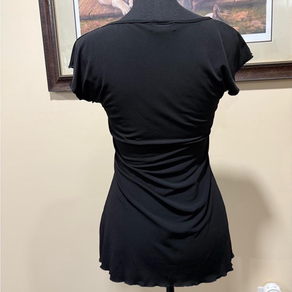 A. Byer Black Low V-Neck Blouse - Picture 4 of 7